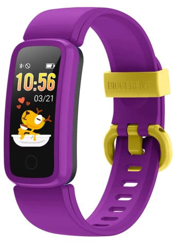 BIGGERFIVE Vigor Fitness Tracker Watch for Kids Girls Boys Ages 5-15, Activity Tracker, Pedometer, Heart Rate Sleep Monitor, IP68 Waterproof Calorie Step Counter Watch with Alarm Clock