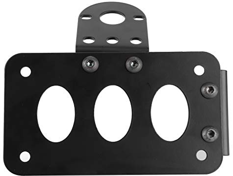 Kennzeichenhalter zur seitlichen Montage Motorrad-Kennzeichenhalter, Motorrad-Kennzeichenhalter aus Aluminiumlegierung, seitlich montierter Rücklichtrahmen aus Aluminiumlegierung(Schwarz)