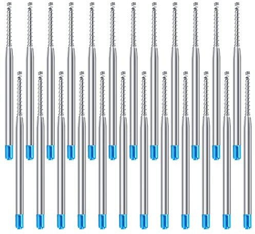 OSDUE 24 x Kugelschreiberminen G2-Format, Austauschbare Kugelschreiber Minen, Mine aus Metall, Metallkugelschreiberminen für Pelikan, Faber-Castell etc, Schul- und Bürobedarf (Blau)