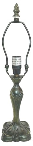 Rainbow Art Glass Tulip Metal Lamp Base, Dark Bronze Finish with Gold Highlights, Nicely Weighted, 12 Tall