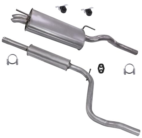 ATEC Germany Auspuff Schalldämpfer Set 1x Mittelschalldämpfer, 1x | Kompatibel mit: SEAT INCA, VW CADDY II Großraumlimousine, CADDY II Kasten/Großraumlimousine