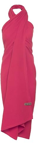 Knit Factory Damen Pareo/XL Schal - XXL Schal und Pareo in einem - Multifunktionales Musselintuch - Sommer handtuchkleid - Bio-Baumwolle - Fuchsia, 180x130 cm, KF-128.056.116.50