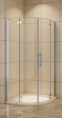 Aica Sanitär 80x80/90x90/100x100cm Duschkabine Runddusche Viertelkreis Duschabtrennung Dusche (90x90cm,HQK)