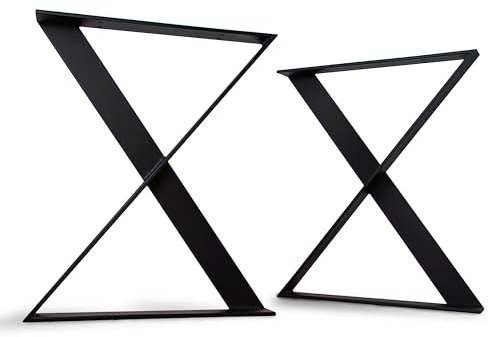 modernLOFTart Tischbeine Metall Tischkufen 2 Stück in Z Form - Tischgestell Metall aus 1cm Dickem Flachstahl Gefertigt - Tischfüße für Esstisch, Schreibtischbeine, Konferenztisch Füße