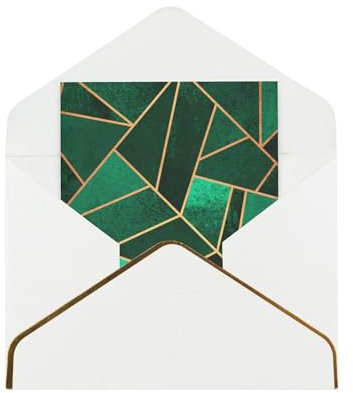 Blanko-Grußkarten mit Umschlägen, modische Urlaubskarten mit goldfarbenem Perlenpapier, Dankeskarten, personalisierte Anlässe, Karten für Neujahr, Geburtstag, Hochzeiten/Schwarz und Gold, geometrisch