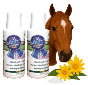 Dr. Milt's Horse Topical Epsom Salt Pain Relief Ointment Rub Gel: Poultice and Liniment Fortified with Arnica for Horses and Animals. 2-2oz Gel