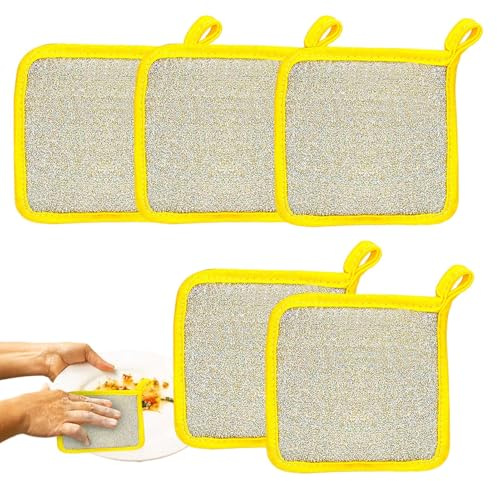 Stracci multiuso per lavare i piatti, strofinacci a doppio strato, strofinacci per la pulizia, strofinacci per la pulizia di stoviglie, mobili