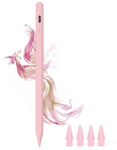 Stift für Apple iPad 2018-2026 - USB C Schnellladung für i-Pad Pencil mit Palm Rejection Pencil für iPad Kompatibel mit iPad A16 11/10/9/8/7/6, Air 3/4/5/M2/M3, Pro M4/12.9/11/13, Mini 5/6（Rosa）
