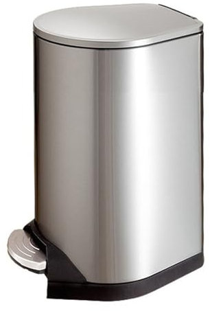 Poubelle de Cuisine Poubelle en acier inoxydable résistante aux empreintes digitales, poubelle de cuisine mains libres avec couvercle à fermeture douce, pédale et seau intérieur for le bureau à domici