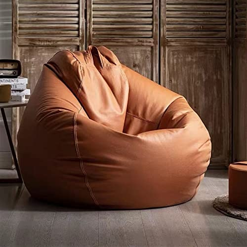 Fodera per poltrona sacco in finta pelle, impermeabile, 80 cm, per interni ed esterni, elegante e confortevole, per camera da letto, soggiorno e giardino