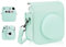 AUEJACKY PU Funda Protectora de Cuero para Fujifilm Instax Mini 12/11 Estuche de Viaje para Cámara de Película Instantánea, Funda extraíble con Correa Ajustable para el Hombro (Mint Green)