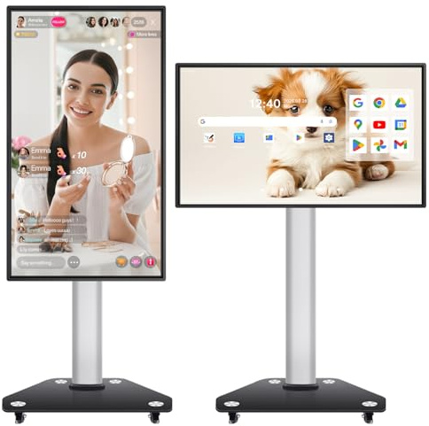 JAV Smart Board 49 Zoll Interaktives Whiteboard Google EDLA Zertifiziert Drehbares Display 8+128GB Digitales Elektronisches Smartboard für Live Streaming Büro Klassenzimmer (Inklusive Wandhalterung)