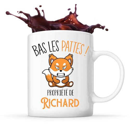 Planetee Mug Richard Bas les pattes Renard | Tasse Originale Cadeau Anniversaire Noël Humour fête des pères
