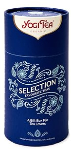 Yogi Tea Bio Tee Geschenk Favourite Selection - Teedose mit Kräutertee, Chai, & Schwarztee - FSC-zertifiziert, Plastikfrei Verpackt - Für Frauen & Männer - Entspannung - 30 Teebeutel (5 Sorten)