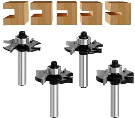 GLRYD 4 frese a disco per fresa superiore da 8 mm, diametro di taglio 36,7 mm, lama in metallo duro a 4 denti, lavorazione del legno per frese precise, L 3/4/5/6 mm