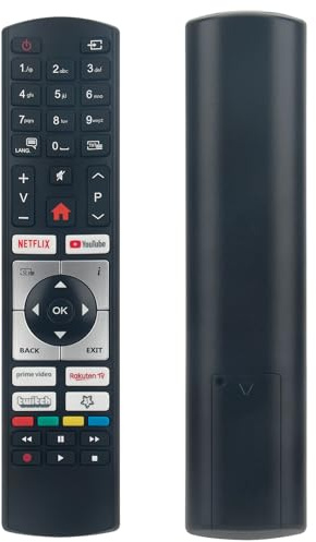 VINABTY Télécommande remplacée Convient pour QILIVE Q40FS231B.Q50US232B.SILVERCREST TV22104CT.LCDTV19111ES.SALORA LCD1931DVX.LED1936.LINSAR 16LVD5.Luxor V16LCDDVDHD .OKI V26AH. OKI V19 CPH Smart TV