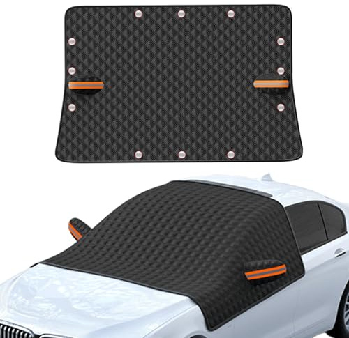 VideoPUP Frostschutz Auto Frontscheibe für EIS und Schnee Auto Scheibenabdeckung Frost mit Seitenspiegelabdeckung, Upgrade Frontscheibenabdeckung Winter, Verdicktes Oxford-Gewebe mit 12 Magneten