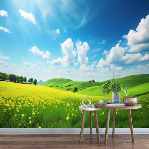 Fotomurale Bosco Carta da Parati Campi Verdi 3D Fotomurali In Tessuto Non Tessuto 250x175 Decorazione Parete Camere da Letto Soggiorno Pareti Murale Poster Giganti a-5187