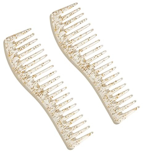 ARTSEWPLY 2pcs Anti-static Wide Tooth Comb for Wet Hair Lightweight Flexible Plastic Detangling Combs for Women with Thick Curly Wavy Hair Travel-friendly Grooming Tool
