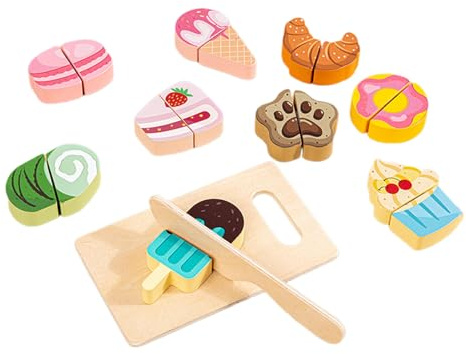Jouet éducatif en bois - Fruits coupés - Jeu éducatif en bois - Jouet alimentaire en bois - Pour couper les fruits et légumes - Connexion réaliste - Développement pédagogique - Capacités motrices pour
