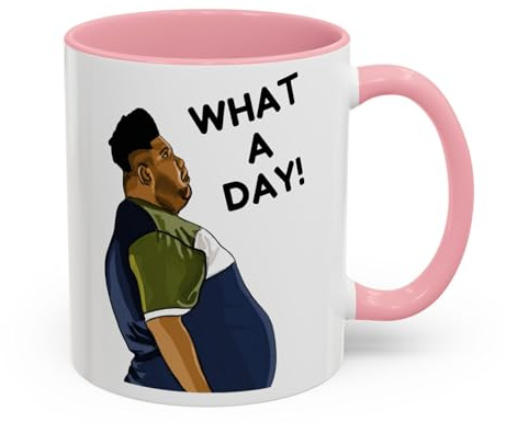 Funny What A Day Work Mug, Novelty Harvey Price Viral Meme, Office Humour Coffee Cup, Bad Day Mug, Gift for Colleague, Friend, Him or Her (Mug, Pink 11oz)