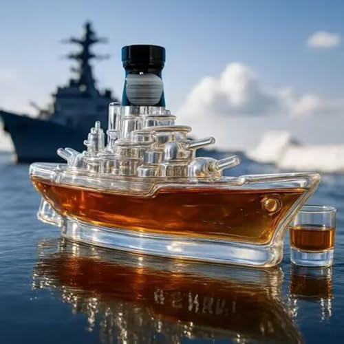 Arte Estatua - 300ML Decantador Whisky, Botella De Whisky Con Forma De Barco 3D, Decantador De Whisky De Vidrio Soplado A Mano, Botellas De Vino Vacías Con Temática De Coche(#2)