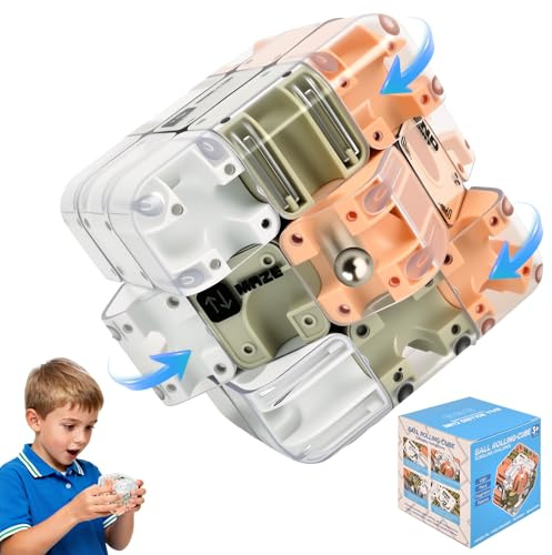 Large Labyrinth 3D Maze Cube -Stress Relief & Logic Development Intricate Brain Teaser Toy for Kids & Family | Perfect for Family Game Night (Orange)