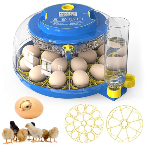 Incubators for Hatching Eggs, 18 Egg Incubator with Automatic Egg Turning and Humidity Control, 360° View Incubadora De Huevos De Gallina, Egg Candler, Incubator for Chicken Eggs, Ducks, Goose, Quail