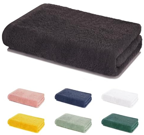 Lavea® Mexico Saunahandtuch 80x200 cm - Anthrazit | Damen und Herren – 100% Baumwolle, Walkfrottier 500 g/m², saugstark, hautfreundlich, OEKO-TEX® STANDARD 100 zertifiziert