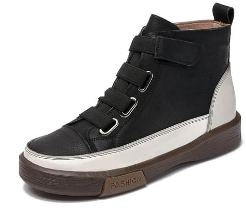 QXDZSW Damskor sneakers platta päls kvinnor stövlar vinter retro vår ankelstövlar för kvinnor, Svart päls, 40 EU