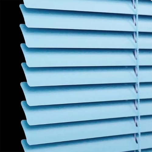 Aluminium Jalousie Verdunkelungsrollo Fensterrollo Rollo Seitenzugrollo Plissee Schalusie Fenster Jalousien Sonnenschutzrollos Für Haus/küche/büro, Mattes Hellblau (80×130cm)
