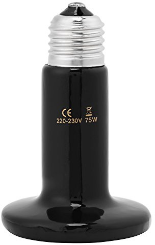 Zerodis 70 * 105 cm Infrarot Keramik Emitter Pet Wärme Licht Reptil Brooder Heizlampe für Eidechsen Schildkröte Huhn Amphibiengeflügel(75W)