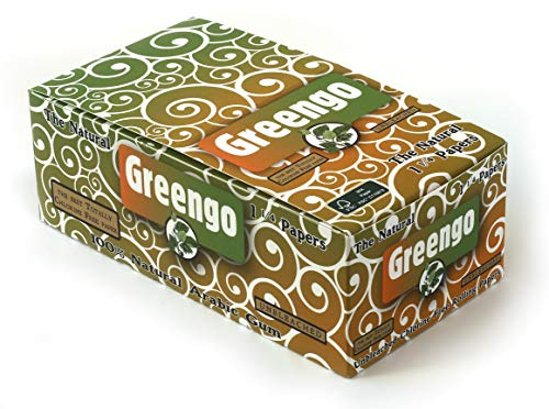 1 box - Greengo Unbleached Natural rolling paper size 1 1/4 - total 2500 papers