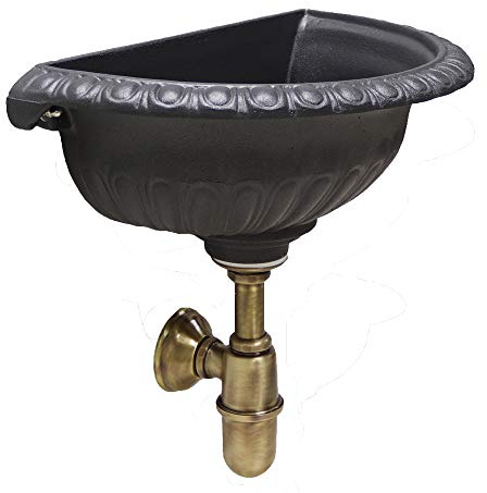 Fonderia Bongiovanni Baignoire murale modèle Liberty évier fontaine couleur fonte avec siphon bruni maison jardin