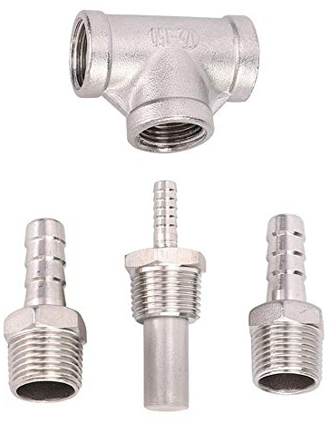 TOPINCN Beer Aerator Kit Household Stainless Steel Sealing Leakproof Beer Brewing Inline 3.2 Micron Aeration Stone for Homebrew Accessories