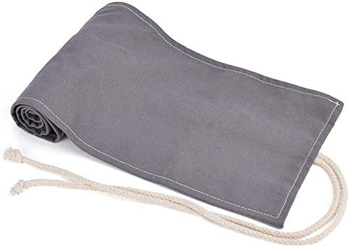 VIONNPPT Leinwand Farbige Bleistift Wrap Fall Roll up Pouch Bleistift Halter Organizer für Schule Büro Kunst für Studenten Künstler Bastler (Grau, 48 Holes)