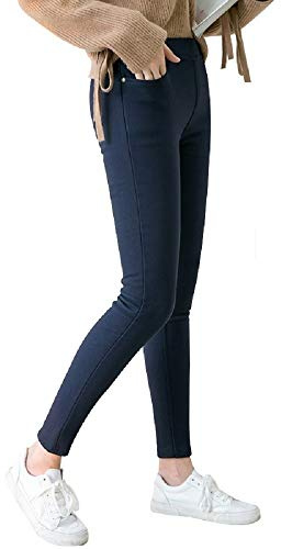 COVPAW Dam Jeggings jeans Demin leggings skinny stretch byxor leggings leggings leggings leggings blå svart 48 46 44 42 40 38 36, Blå utan fleece, 46 SE