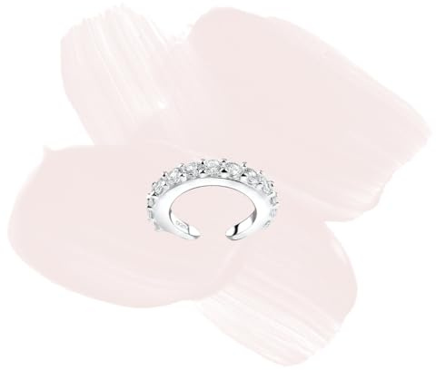 Laimons-Ohrringe Single Earcuff Klemme 15mm mit Zirkonia aus Sterling Silber 925