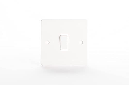Body-Plus 1 Gang 2 Way Light Switch - White Electrical Curved Edge Light Switches with Screws - 250 V A.C, 10AX Single Wall Switch for Home, Office, Industries, Sheds, garages etc (1)