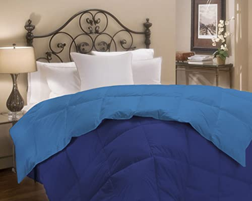 IlGruppone Piumino Invernale in Piuma D'Oca 90/10 Double Face 350 gr/mq Inverno Disponibile Singolo Piazza Mezza e Matrimoniale piumone Caldo Trapuntato Trapunta in 5 Colori - Singolo - AvioBlu