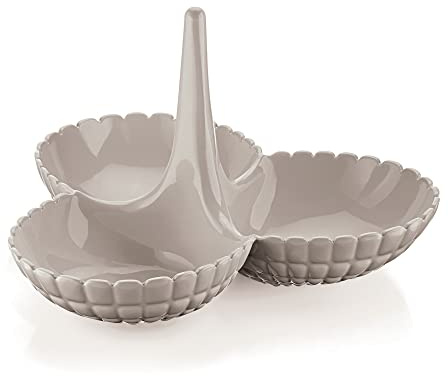 Guzzini - Tiffany, Antipastiera - Grigio Tortora, 25x23,5xh15,5 cm - 199200158