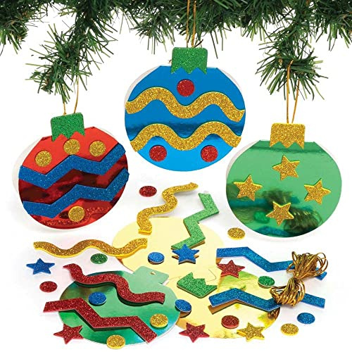 Baker Ross FE911 Weihnachtskugel Karten Set - 8er Pack, Kartenrohlinge für die Kartenherstellung, Gestalte deine eigenen Weihnachtskarten, Ideal für Kinder-Kunst- und Bastelprojekte