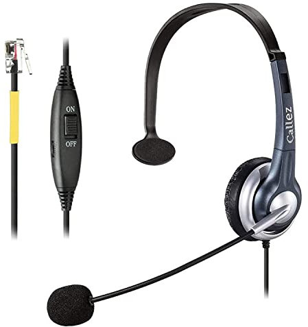 Landline Phone Headset with Microphone Noise Cancelling, RJ9 Telephone Headset for Yealink T41 T42S T46S T48S Avaya 1608 9608 Cisco 7905 7911 Grandstream GXP2140 Snom Panasonic KX-T Office IP Phones