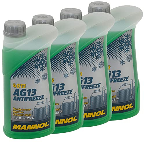 Kühlerfrostschutz MANNOL Hightec Antifreeze 4 X 1 Liter Fertiggemisch -40°C grün