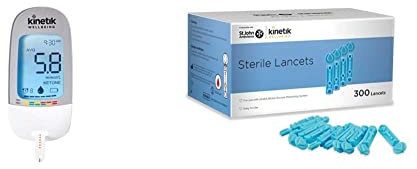 Kinetik Wellbeing Blood Glucose Monitoring System – Used by The NHS – in Association with St John Ambulance – Test Strips & Lancets Available on Prescription & Sterile Lancets (Pack of 300)