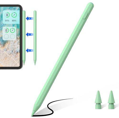 Zspeed Penna iPad Compatibile con Apple iPad 2018-2023, Penna per iPad con Palm Rejection e Ricarica Wireless,iPad 6~10th、iPad Air 3~5th、iPad Mini 5/6th、iPad PRO 11' 1~4th、iPad PRO 12.9 3~6th(Verde)