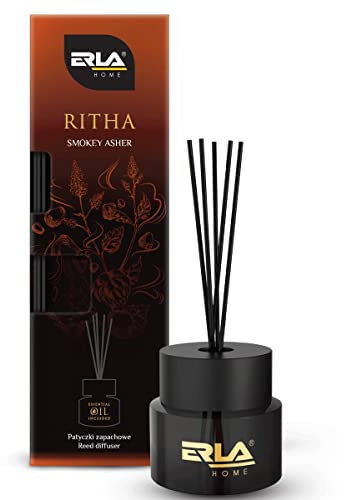 ERLA Duftstäbchen 'Smokey Asher' (100 ml) - Raumduft Stäbchen - Raumerfrischer mit Patchouli, Weihrauch, Rauch und Amber Duft - Beruhigende Kraft Der Ätherischen Öle - Duftstäbchen Raumduft