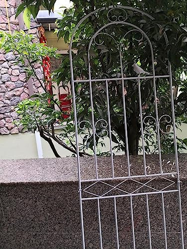 Gartenspalier, 1 Packung, Groß, Robust, Rostfrei, Wandspalier Für Kletterpflanzen, Metalldekoration Im Freien, Großes Spalier Für Topfpflanzen, Stützspalier Für Rosen, Gemüse, Ranken, Schwarz(Color:Wh