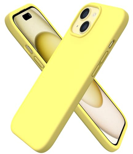 ORNARTO für iPhone 15 Hülle aus Silikon 6,1 Zoll - Zitrone Gelb | Premium Flüssigsilikon, dünne Handyhülle, weich und griffig, tolle Haptik, stoß- und kratzfest, große Farbauswahl