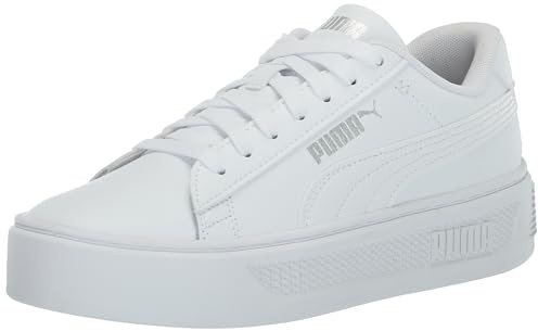 PUMA Womens Smash V3 Reptile Platform Lace Up Sneakers Shoes Casual - White - Size 7.5 M